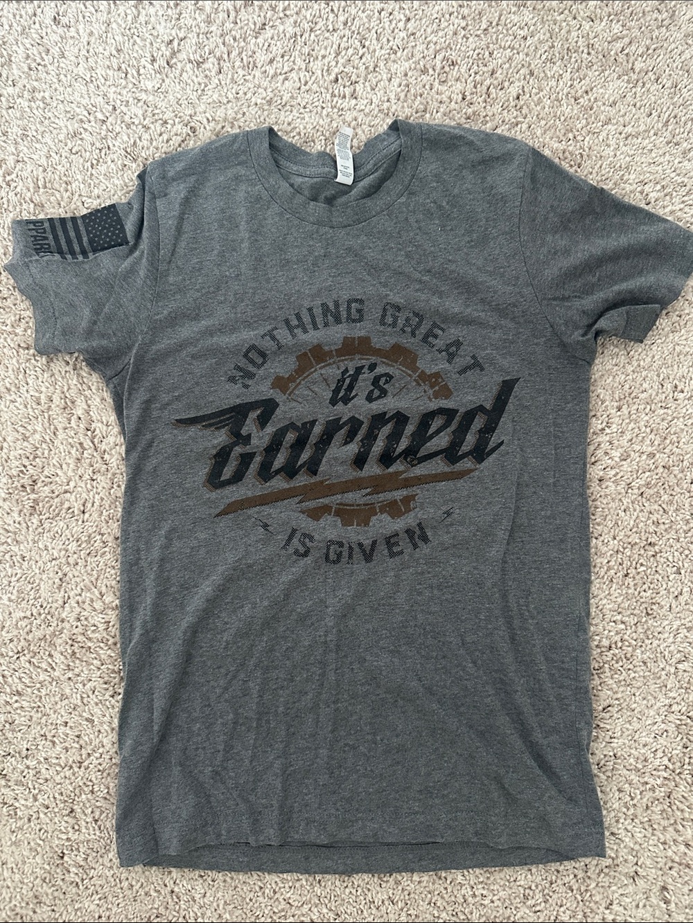 Small Nine Line Apparel Gray Graphic Tee - Short Sleeve Unisex